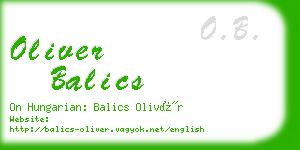 oliver balics business card
